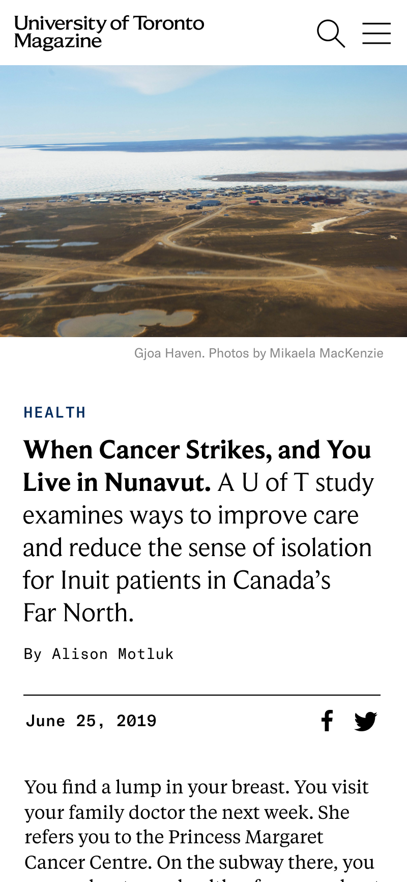 Mobile Article Page