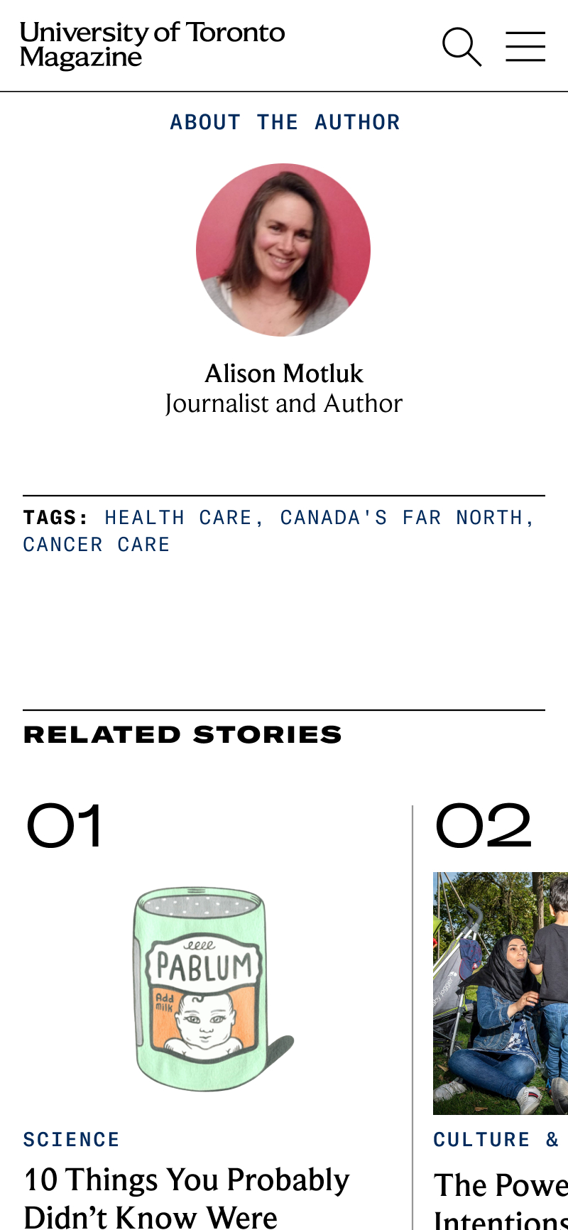 Mobile Article Page